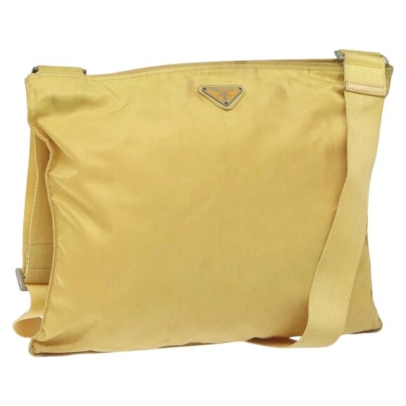PRADA Shoulder Bag Nylon Yellow Auth 127873 - Picture 1 of 15